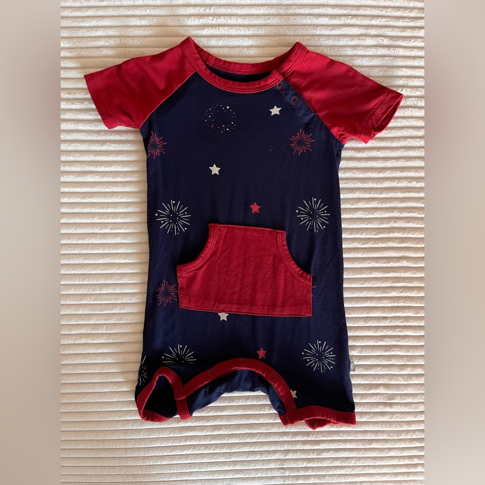 Kyte baby firework July 4th romper 6-12